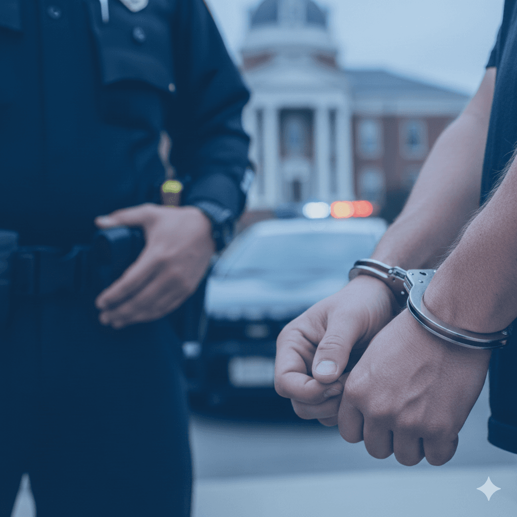 Arrest and police lights